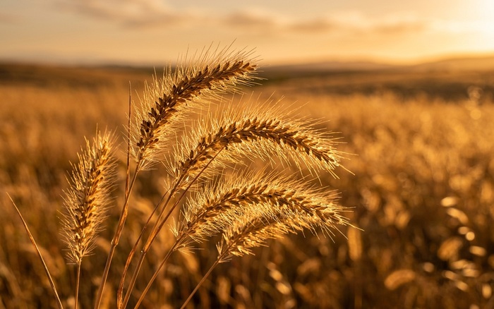 Close-up of foxtail grass seed heads in California sunshine