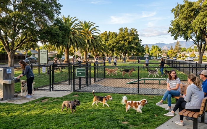 Las Palmas Park fenced dog run in Sunnyvale