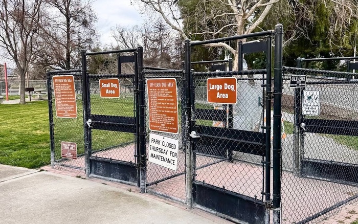 Small-dog area at Larry J. Marsalli Dog Park in Santa Clara