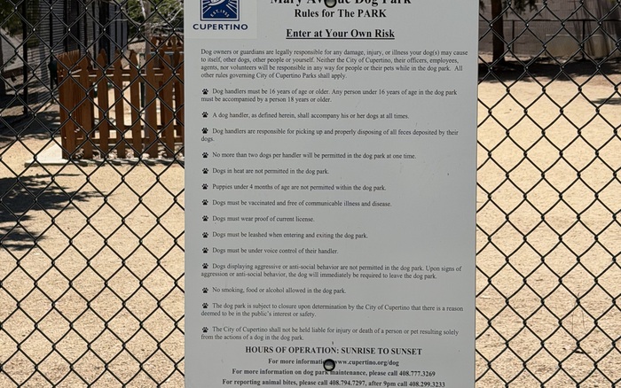 Small-dog area at Mary Avenue Dog Park in Cupertino