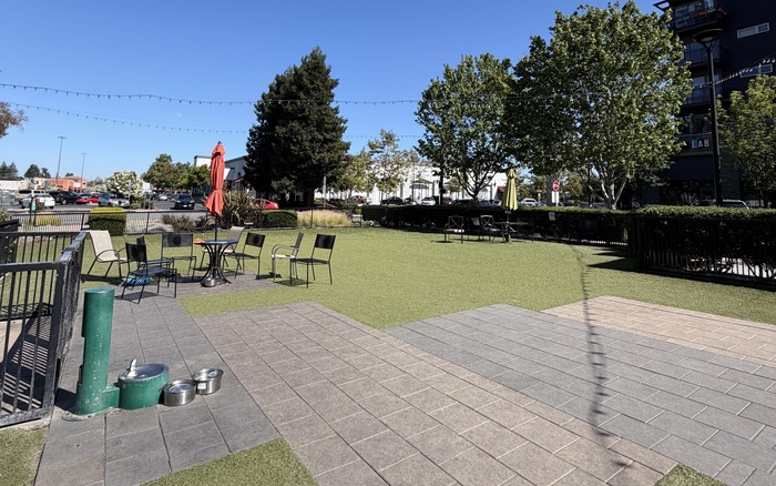 Village Green dog park at San Antonio Center in Mountain View