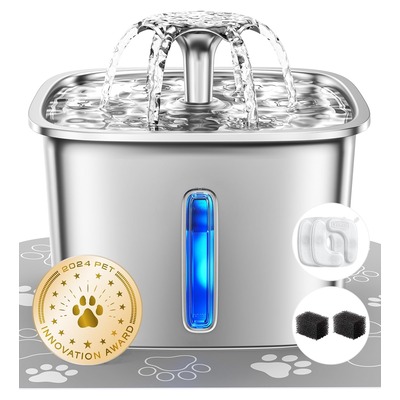 Veken Stainless Steel Cat Water Fountain